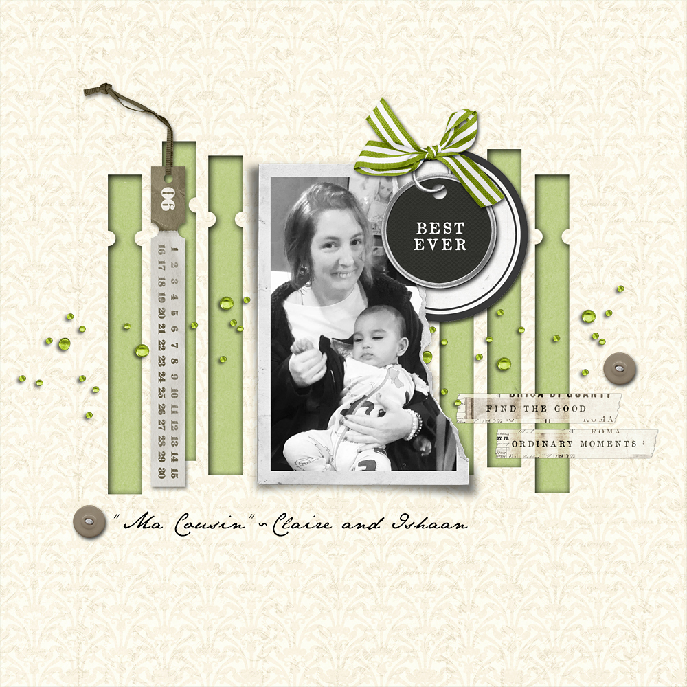 Get Inspired challenge - using date tags to make cut outs in background paper