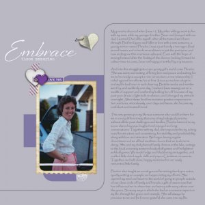 Embrace these memories - Precious Story Scrapbook challenge