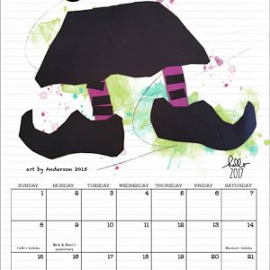 Refrigerator Calendar October 2017