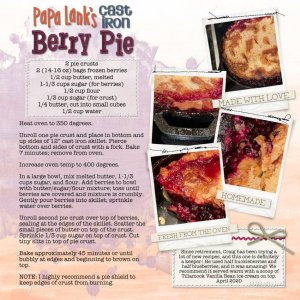 Recipe - Papa Lank’s Cast Iron Berry Pie