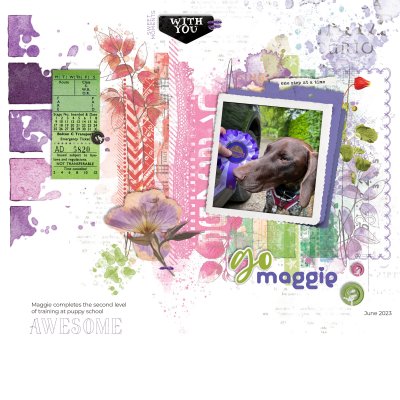 Maggie at purple level