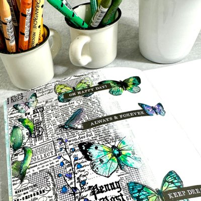 ARTjournal page with printable strips