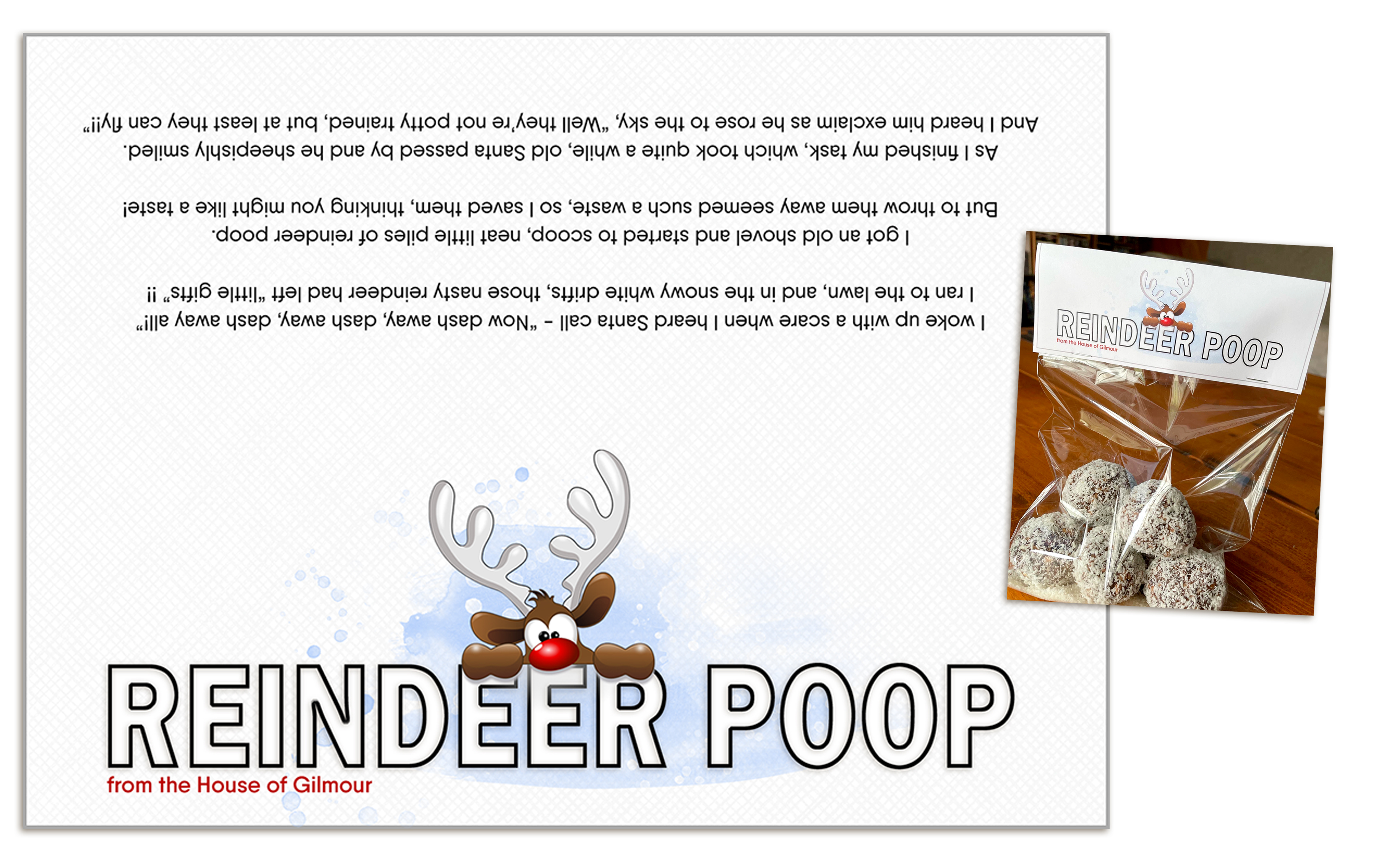 Reindeer poop labels