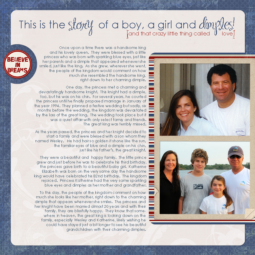 The Story Scrapbook Challenge - Dimples