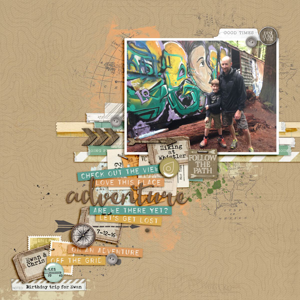 Adventuring Travel Scrapbook Kit - Katie Pertiet Designs