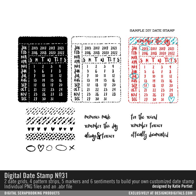 Digital Date Stamps Vol. 31 - Katie Pertiet Designs