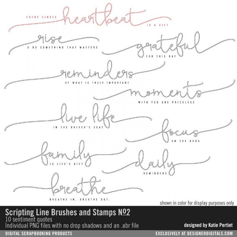 Scripting Lines Brushes and Stamps 02 - Katie Pertiet Designs