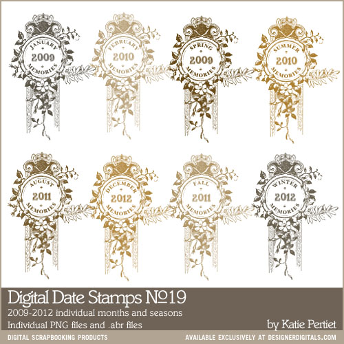 Digital Date Stamps Vol. 31 - Katie Pertiet Designs