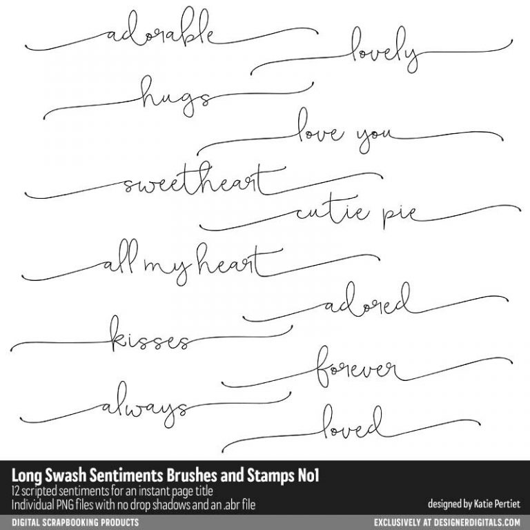 Long Swash Sentiments Brushes and Stamps 01 - Katie Pertiet Designs