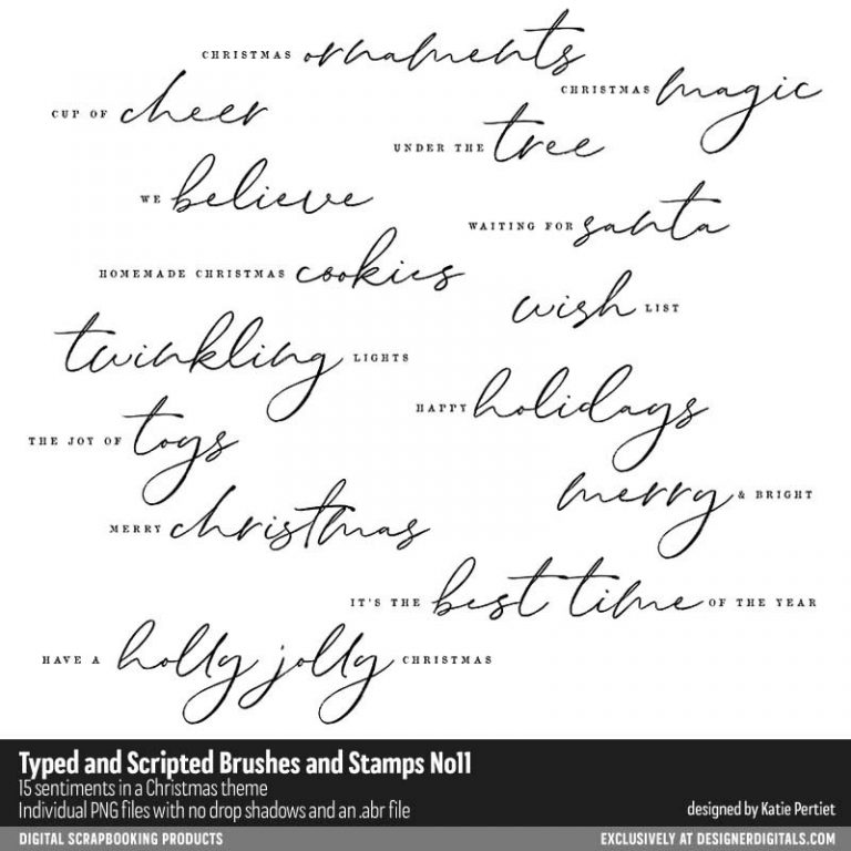 Typed and Scripted Brushes and Stamps 11 - Katie Pertiet Designs