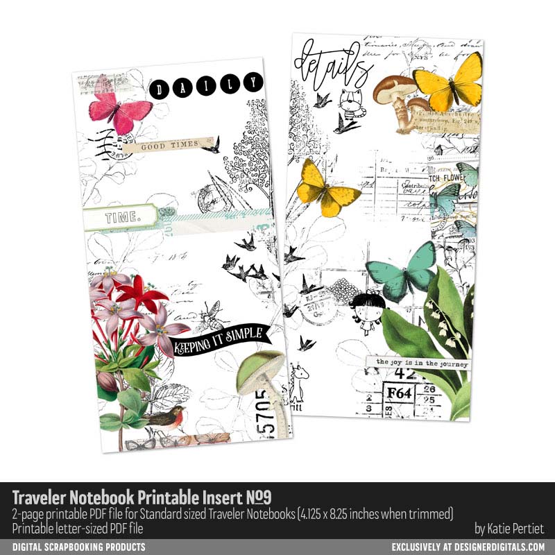 Printable Traveler Notebook Inserts - Katie Pertiet
