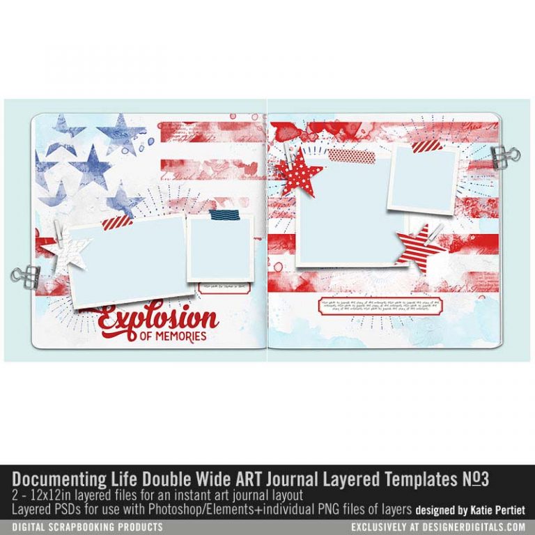 Documenting Life Double Wide ART Journal Templates 03 Katie Pertiet