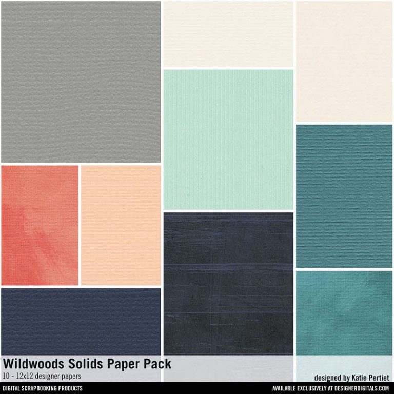 Wildwoods Solids Paper Pack - Katie Pertiet Designs