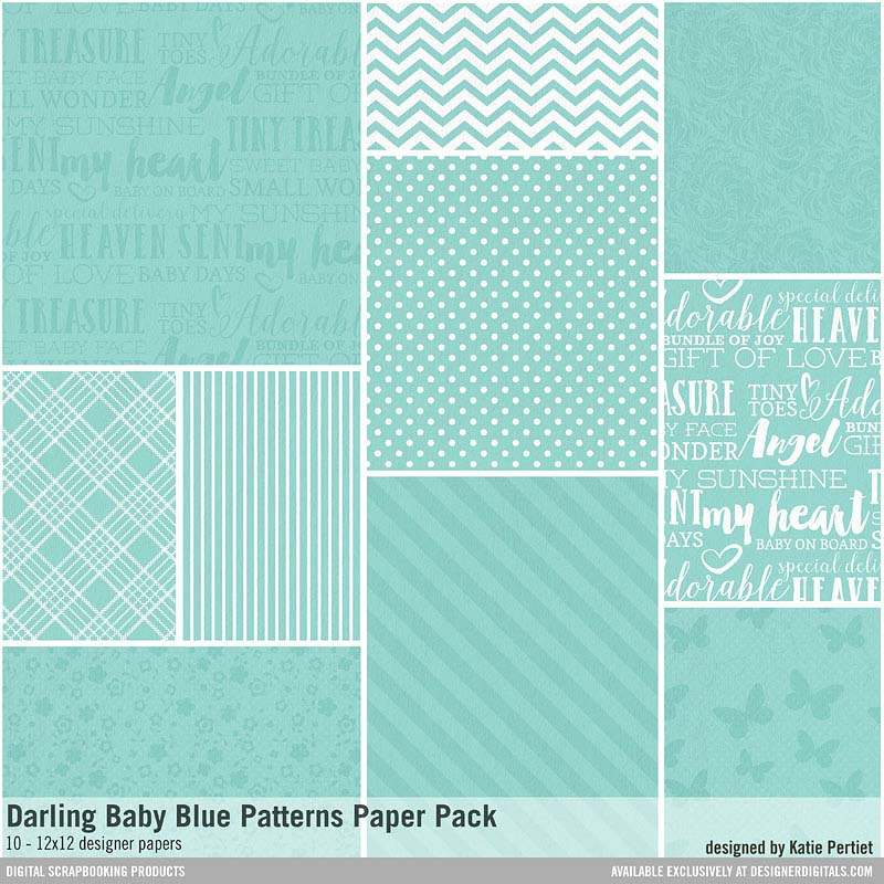 My Baby Boy Paper Pack - Katie Pertiet Designs