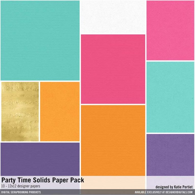 Party Time Solids Paper Pack - Katie Pertiet Designs