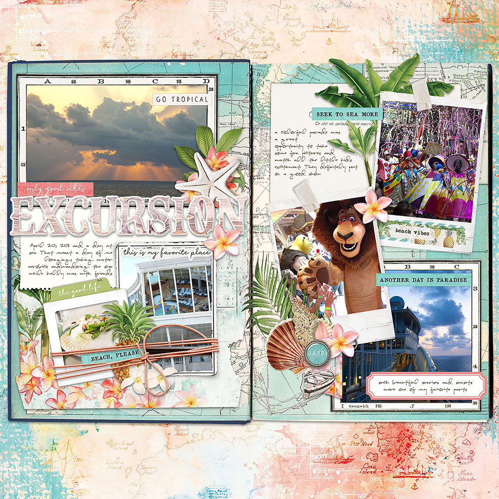 Digital Scrapbook Template - My Travel Journal