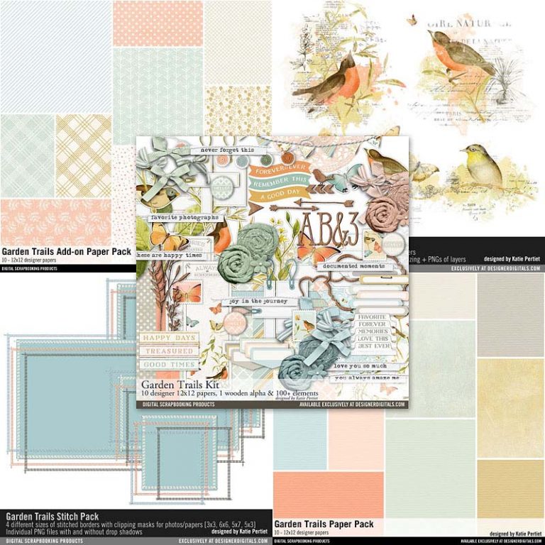 Garden Trails Scrapbooking Collection - Katie Pertiet Designs