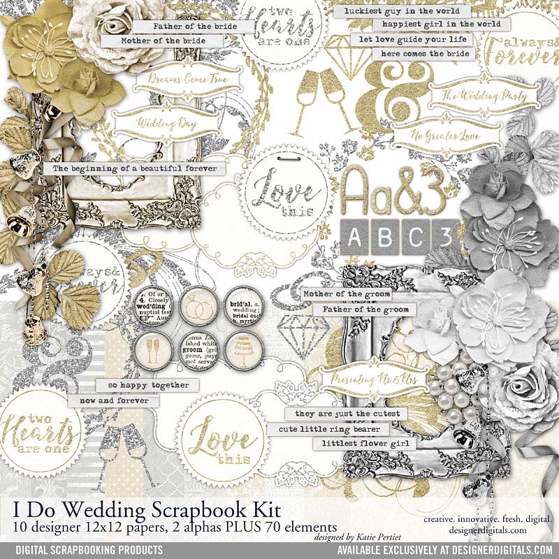 I Do Wedding Scrapbooking Kit - Katie Pertiet Designs