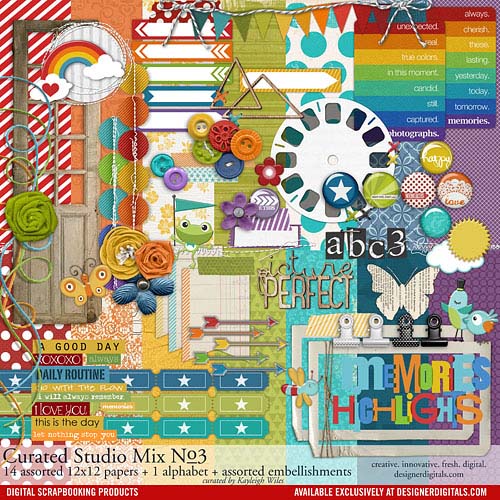 Curated Studio Mix Scrapbooking Kit 01 - Katie Pertiet Designs