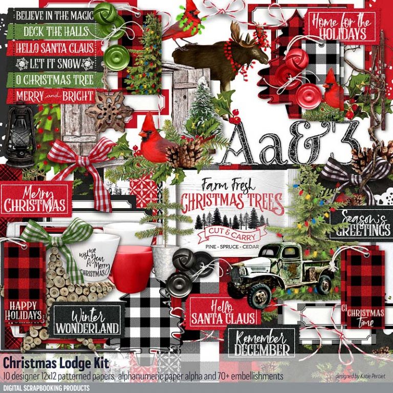 Christmas Lodge Scrapbooking Kit Katie Pertiet Designs