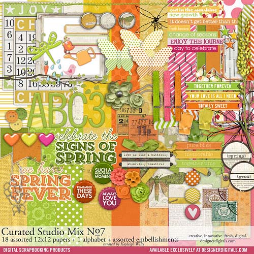 Curated Studio Mix Scrapbooking Kit 01 - Katie Pertiet Designs