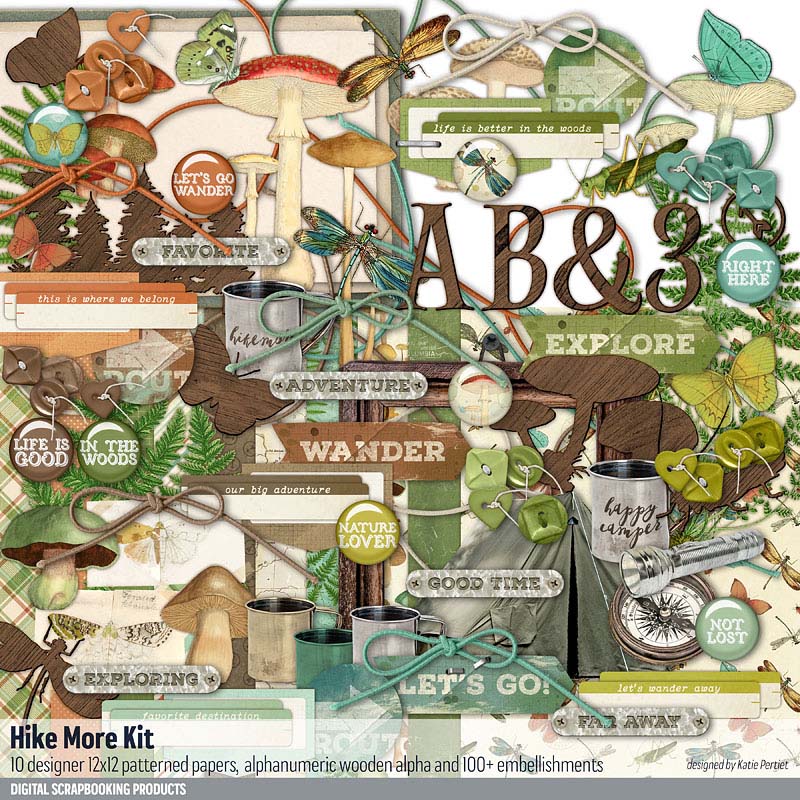 Adventuring Travel Scrapbook Kit - Katie Pertiet Designs