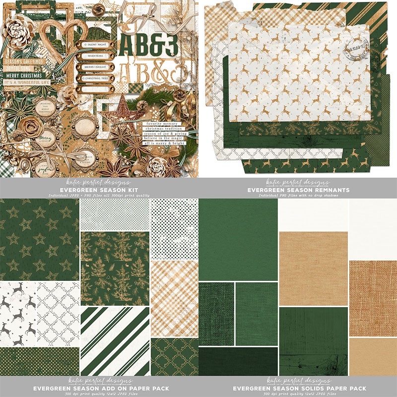 Evergreen Season Scrapbook Kit - Katie Pertiet Designs