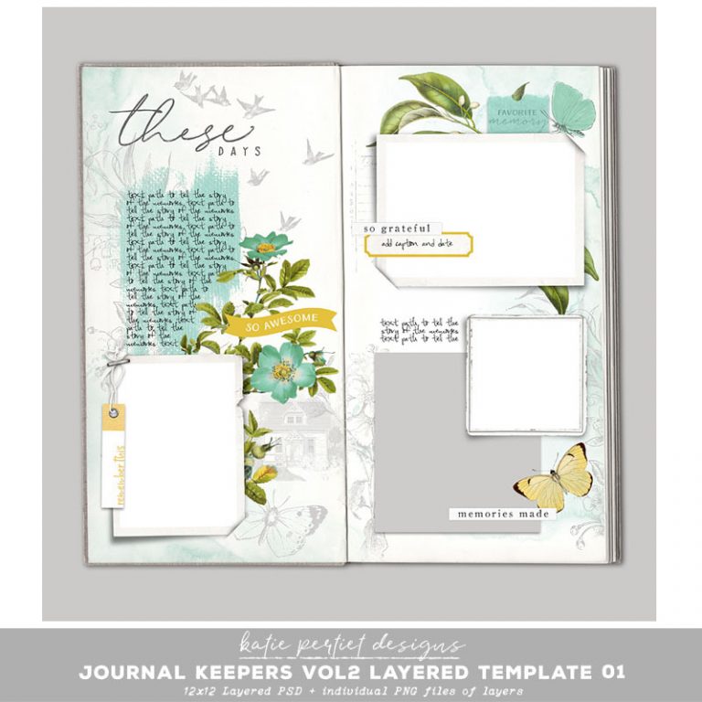 Journal Keepers Vol. 02 Layered Template 01 Katie Pertiet Designs