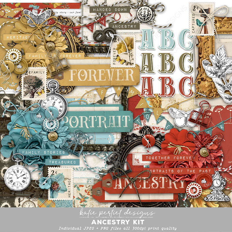 Curated Studio Mix Scrapbooking Kit 01 - Katie Pertiet Designs