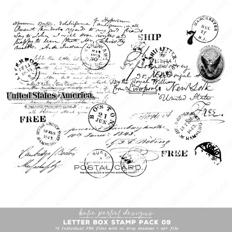 Letter Box Stamp Pack 09 Katie Pertiet Designs