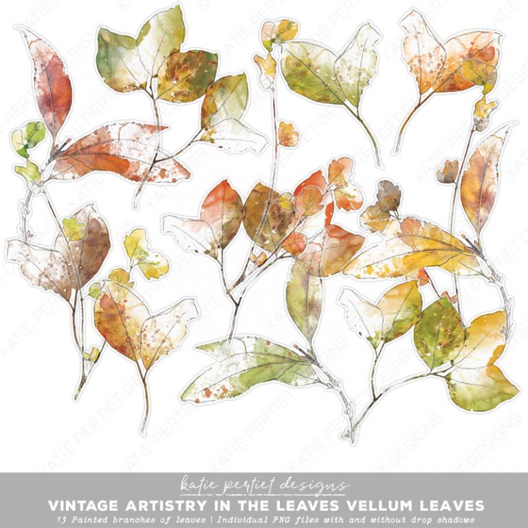 Vintage Artistry In the Leaves Vellum Leaves Katie Pertiet Designs