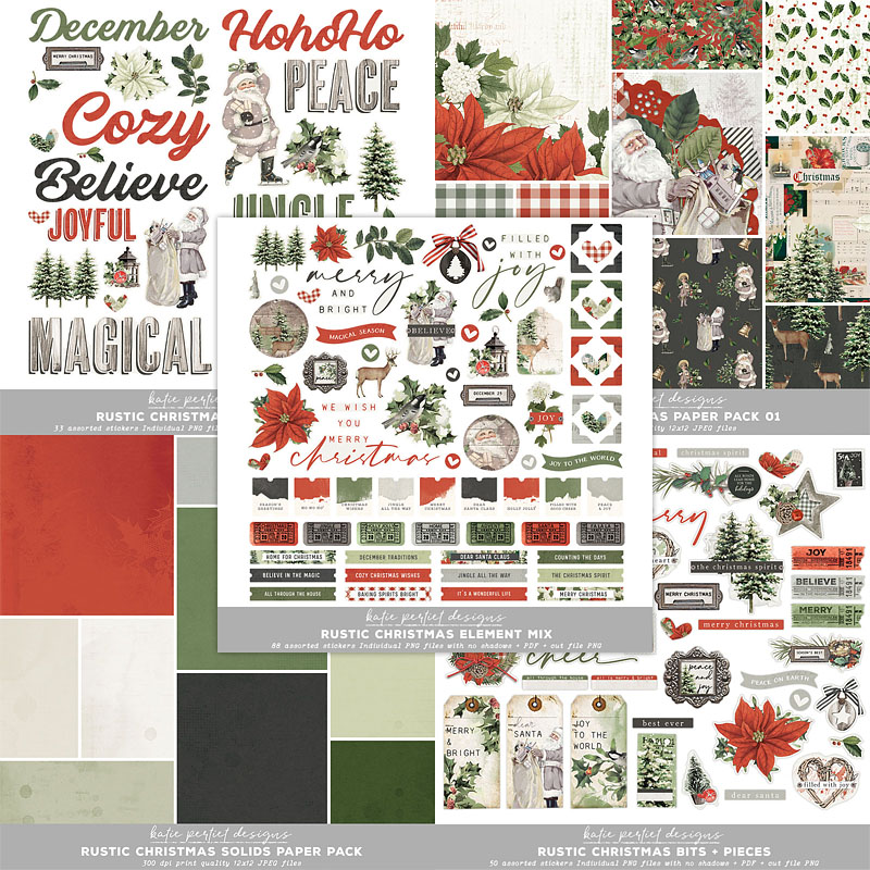 Rustic Christmas Scrapbook Bundle - Katie Pertiet Designs