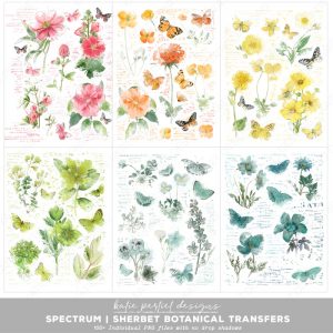 Spectrum Sherbet Botanical Transfers Katie Pertiet Designs