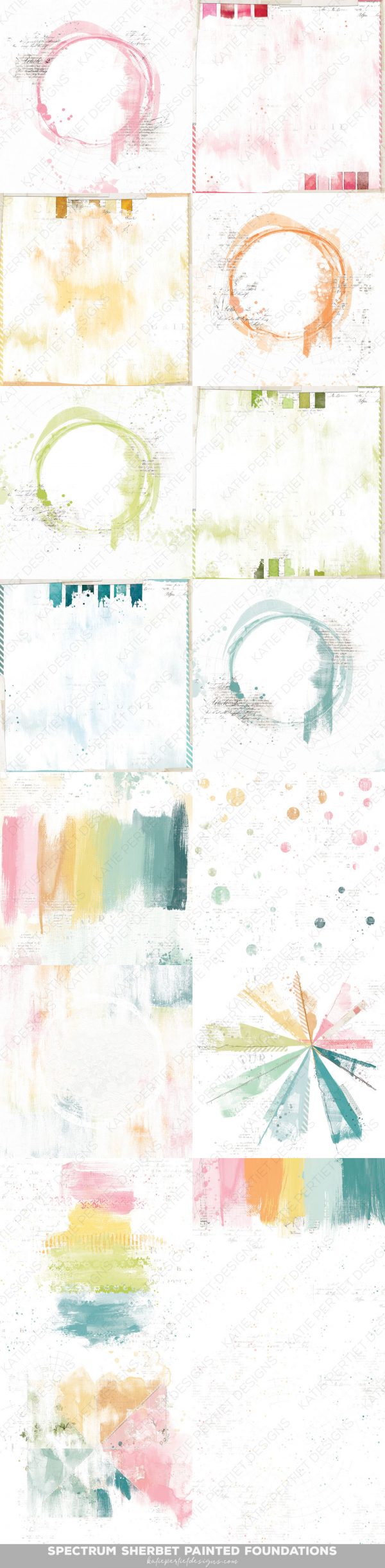 Spectrum Sherbet Digital Scrapbooking Papers