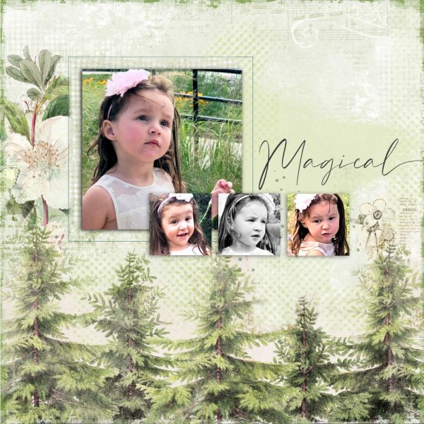 Digital Scrapbook Layout | Painted Photos