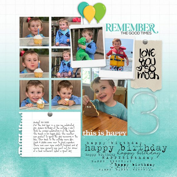 Digital Scrapbooking Layout | Digital Scrapbook Template