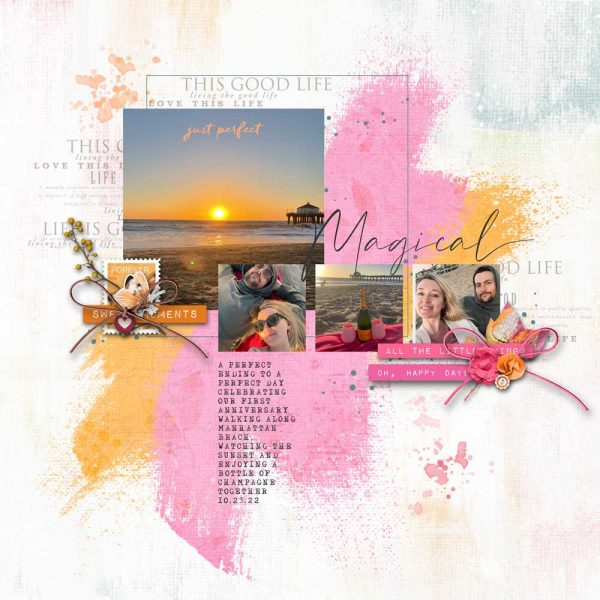 Digital Scrapbook Layout | Painted Photos