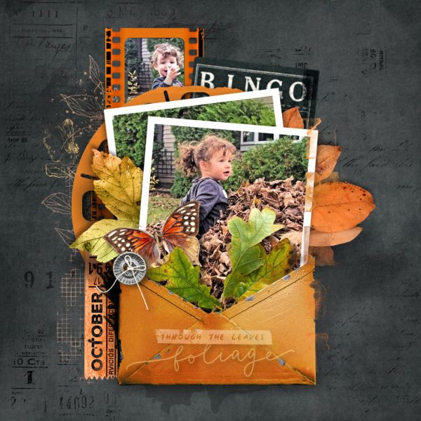 Digital Scrapbooking Layout | Envelope Photo Frames