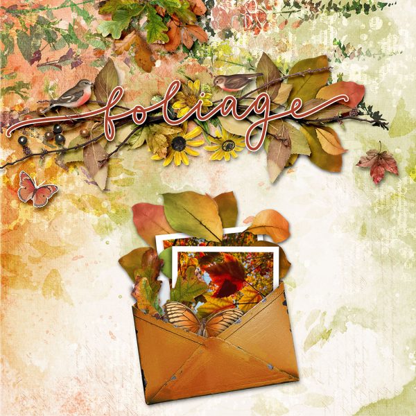 Digital Scrapbooking Layout | Envelope Photo Frames