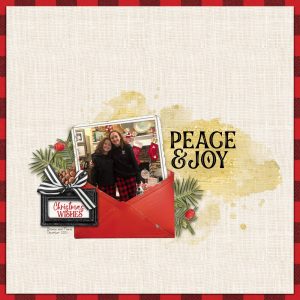 Digital Scrapbooking Layout | Vintage Christmas Lodge Scrapbook Kit