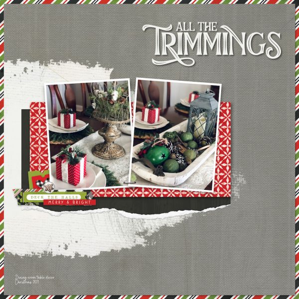 Digital Scrapbooking Layout | Vintage Christmas Lodge Scrapbook Kit