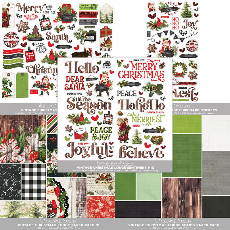 Simply Christmas - 12X12 Scrapbook Papers and Stickers Set