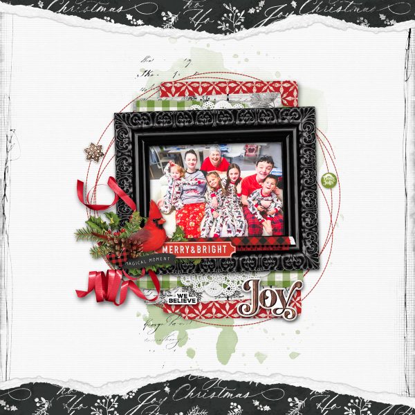 Digital Scrapbooking Layout | Vintage Christmas Lodge Scrapbook Kit