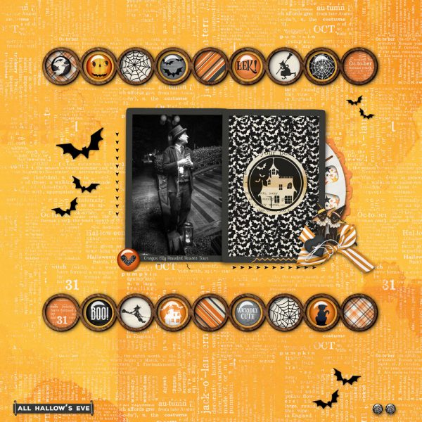 Digital Scrapbooking Layout | Simple Vintage October 31st