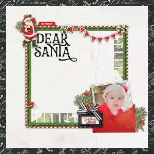 Digital Scrapbooking Layout | Vintage Christmas Lodge Scrapbook Kit