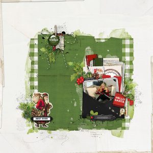 Digital Scrapbooking Layout | Vintage Christmas Lodge Scrapbook Kit