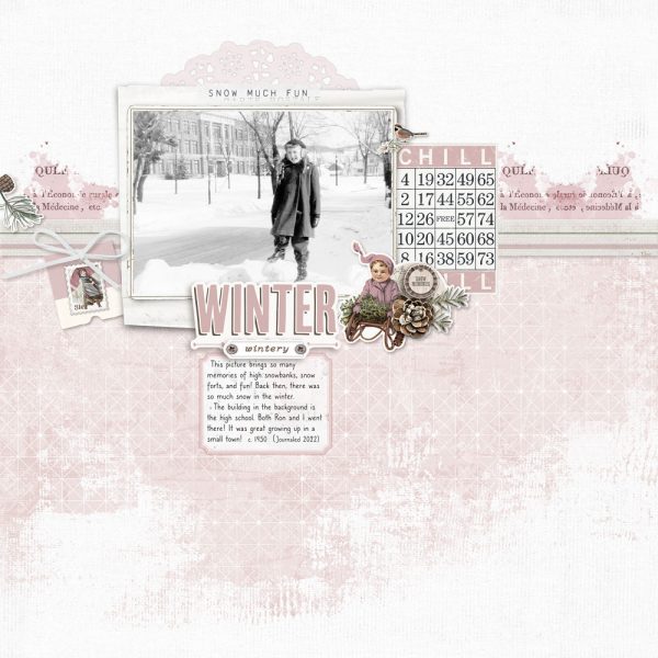 Vintage Winter Woods Scrapbooking Collection