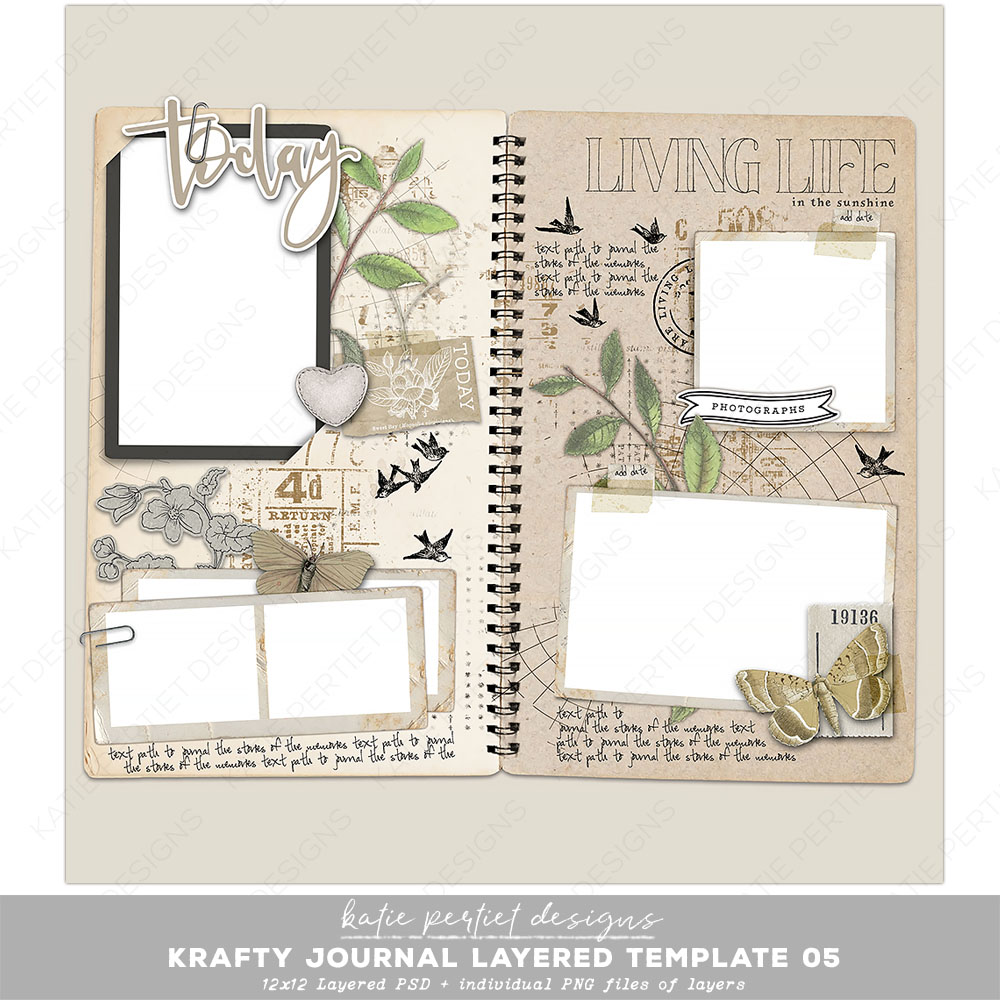 Layered Printable journal pages