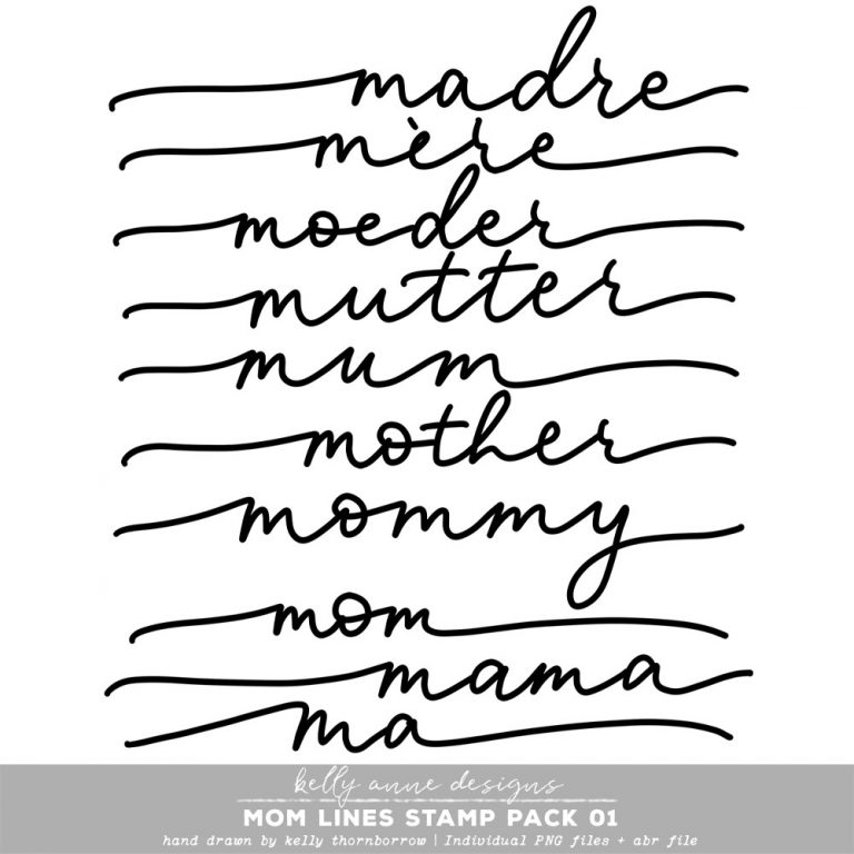 Mom Lines Stamp Pack 01 - Katie Pertiet Designs