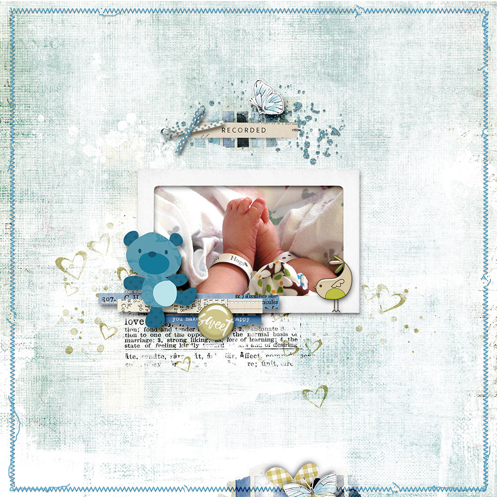 Baby Boy Digital Scrapbook Mini Kit, Baby Scrapbook Elements, Baby  Scrapbook Papers. 